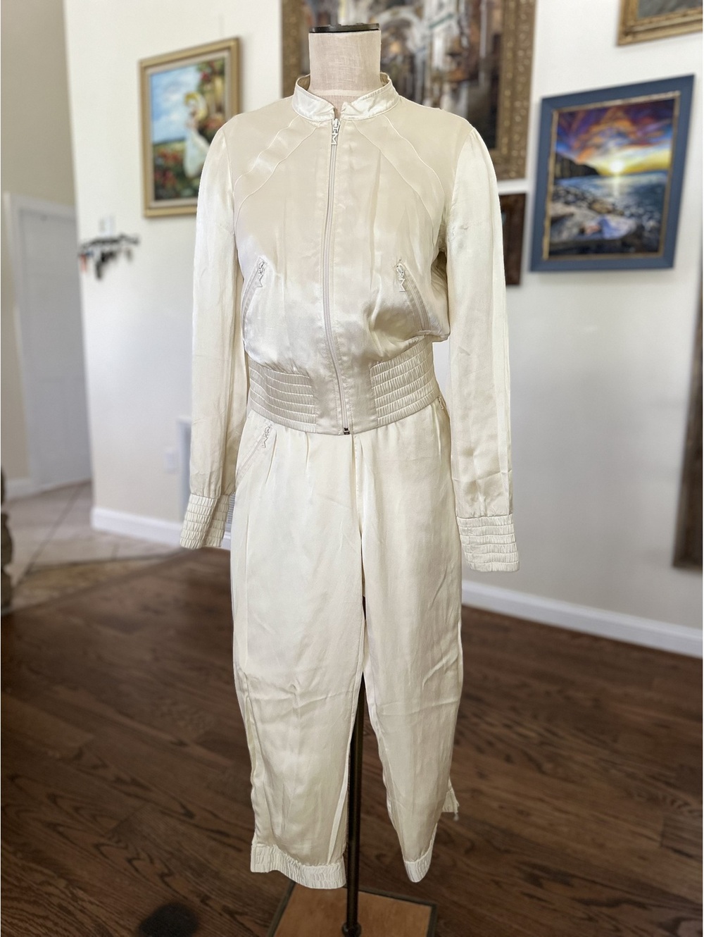 Vintage Capsule Collection M by Madonna Cream Silk Jacket and Pants